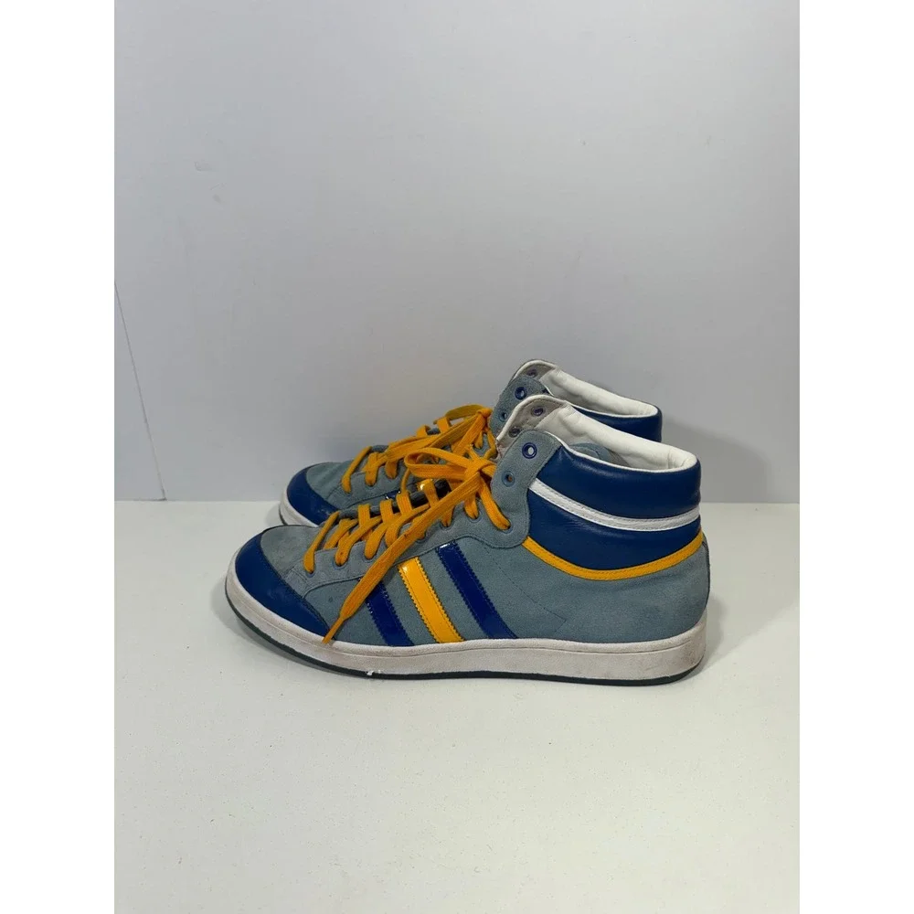 Adidas Americana Hi Golden‎ State Warriors Blue Yellow Suede High Top Sneakers